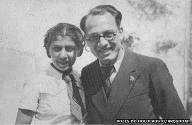 Sara Leah e Isaac Menache durante o noivado em Tessalônica, 1938