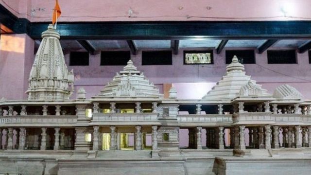 அயோத்தியில் கட்டப்படும் ராமர் கோயிலின் மாதிரி
