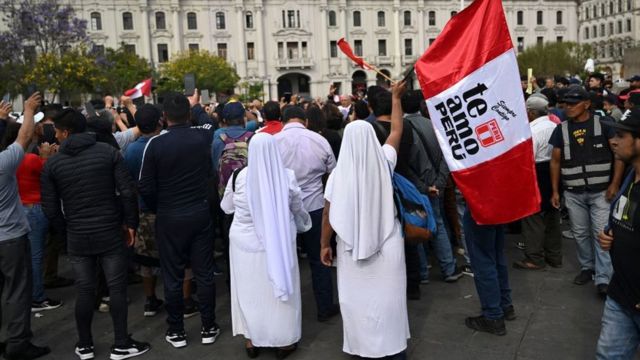 Una protesta en Lima