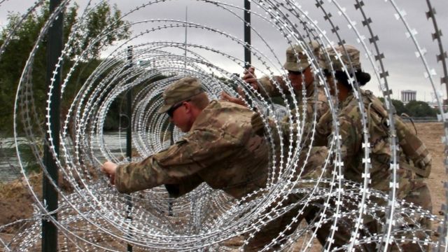 Soldados mexicanos en la frontera