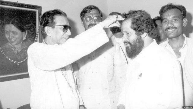 The head of Shiv Sena, Balasaheb Thackeray, doing Tilak by Anand Dighe