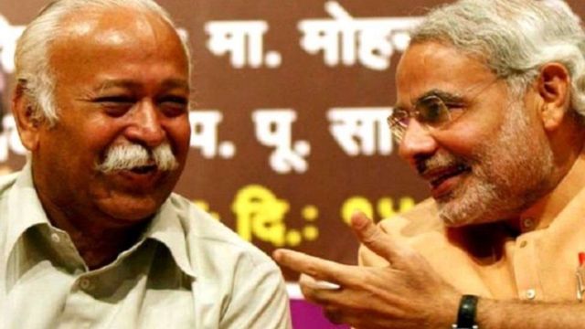 મોહન ભાગવત અને નરેન્દ્ર મોદી