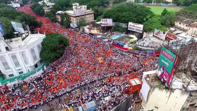 Marcha maratha en Pune.