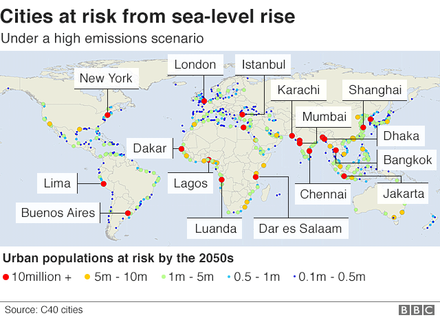 Sea Level Rise Projection Map - Buenos Aires