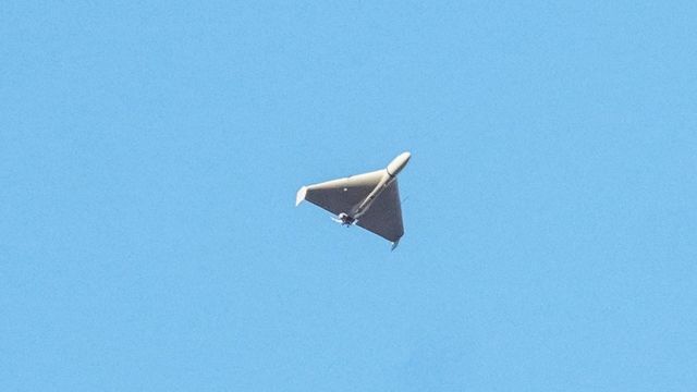 Iranian drone in the sky over Kyiv on October 17