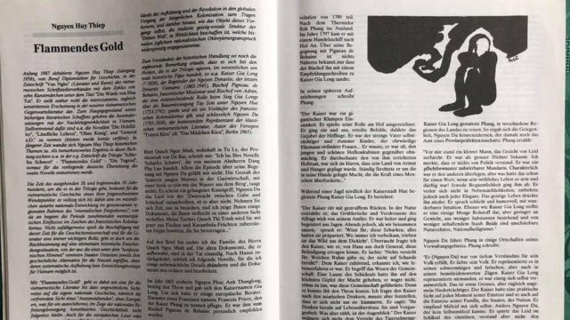 Bản dịch tiếng Đức truyện ngắn 'Vàng Lửa' đăng ở Berlin năm 1991