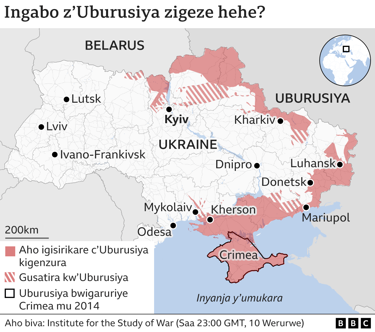 Aho Uburusiya bugeze he busatira Ukraine