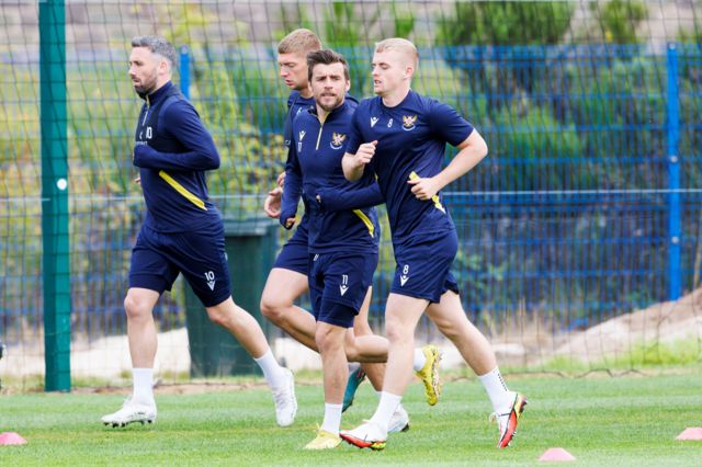 St Johnstone players in training