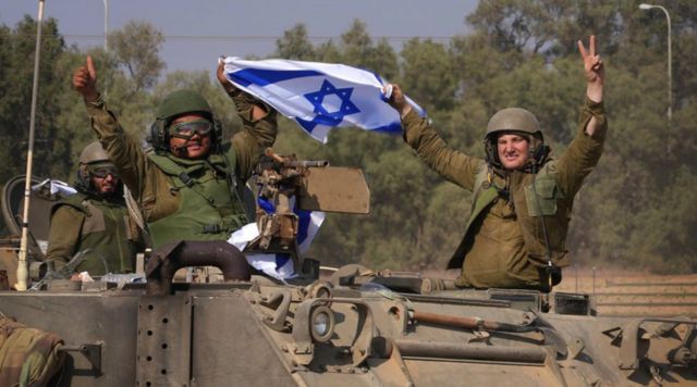 Soldados israelíes en la frontera de Gaza