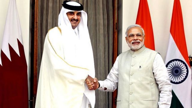 नरेंद्र मोदी और क़तर के अमीर की वर्ष 2015 की मुलाक़ात