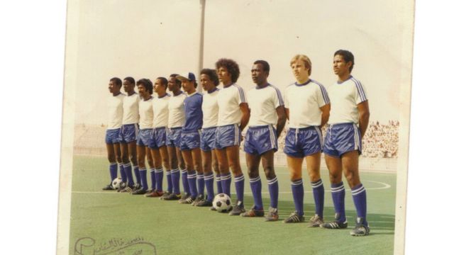 Eamonn O'Keefe (second from right) playing for Al-Hilal in Saudi Arabia in the 1970s