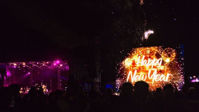 People welcomed 2023 with live music and fireworks at New Year's Eve celebration at Hagley Park, in Christchurch, New Zealand