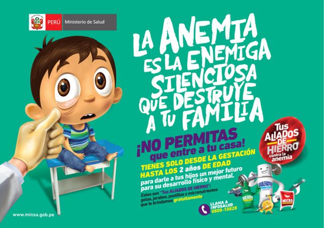 Campaña contra la anemia del Plan Nacional para la Reducción de la Anemia 2017-2021 del Ministerio de Salud de Perú.