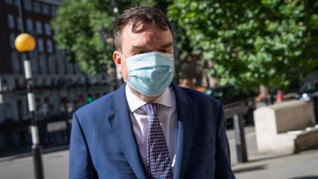 Previously unissued photo of Andrew Griffiths arriving at the Royal Courts of Justice in London in July 2021