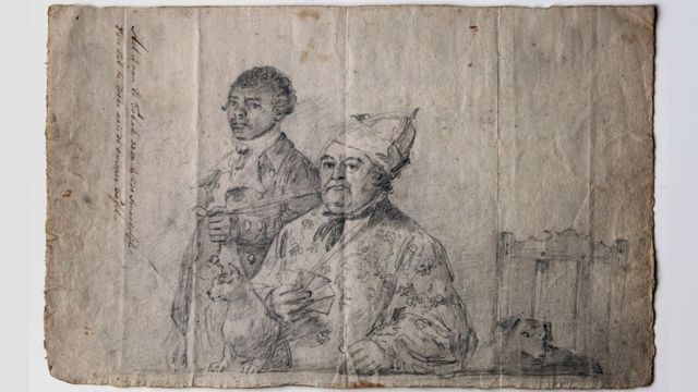 Augustus van Bengalen segurando o cachimbo de Hendrik Cloete