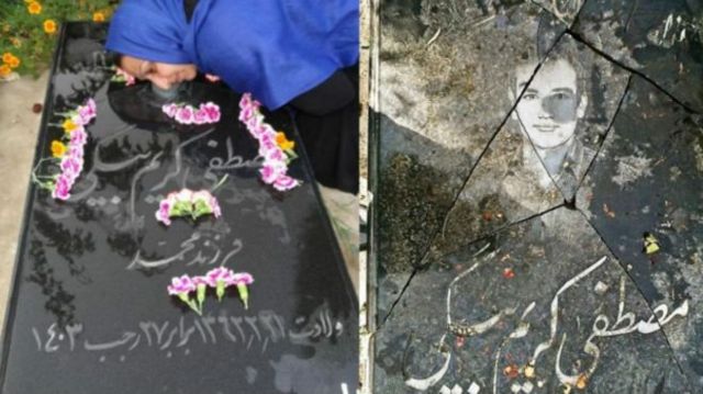 سنگ قبر مصطفی کریم بیگی از کشته شدگان اعتراضات پس از انتخابات هشتاد و هشت