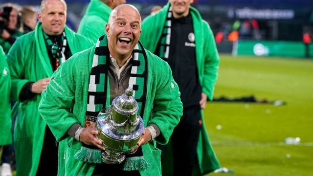 Arne Slot after winning the Dutch Cup this season