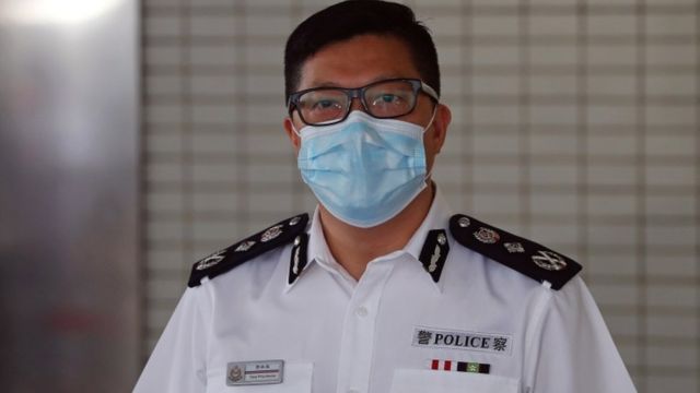 Hong Kong's police commissioner Chris Tang speaks at a news conference