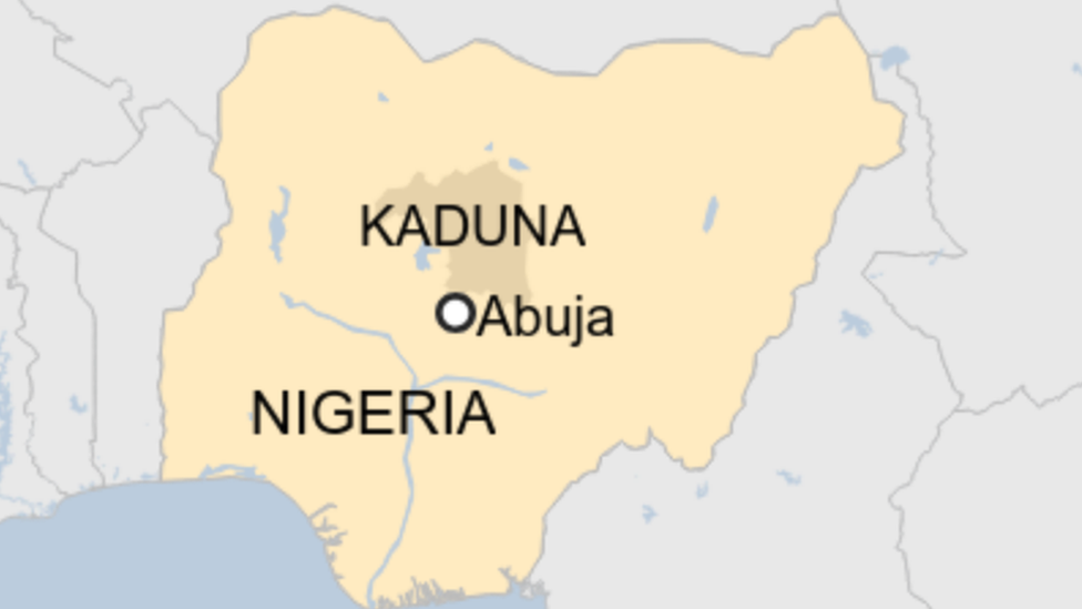 Carte du Nigeria montrant Kaduna et Abuja