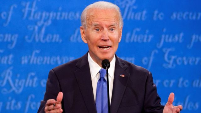 Joe Biden no último debate presidencial