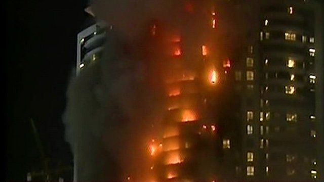 Dubai skyscraper blaze
