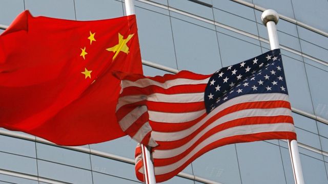 Chinese and US flag - file photo