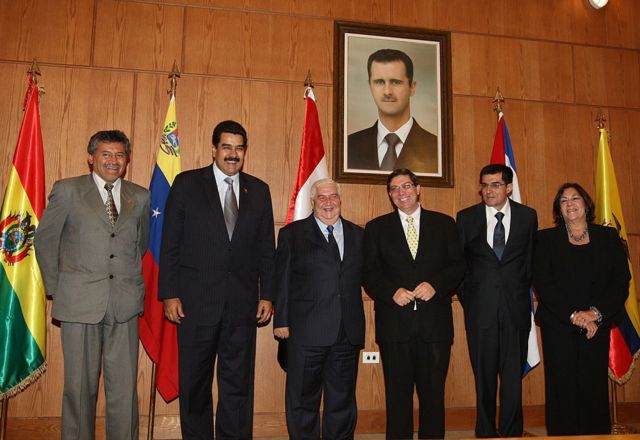 Ministros de los gobiernos del ALBA durante una reunión en Siria.