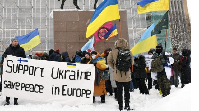 Акция в поддержку Украины в Хельсинки