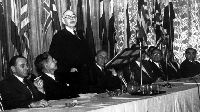 La conferencia de Bretton Woods.