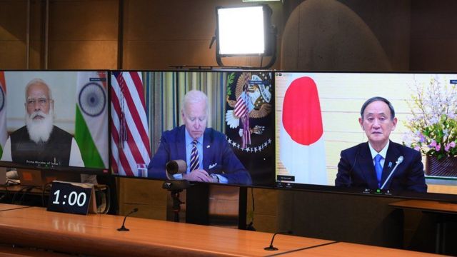 美国总统拜登主持“四方安全对话”峰会。(photo:BBC)