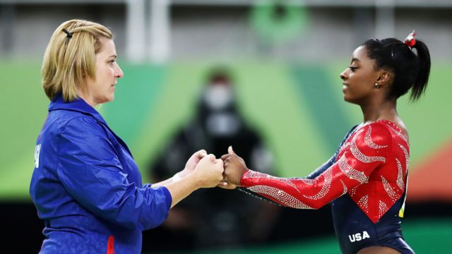 Aimee Borman and Simone Biles