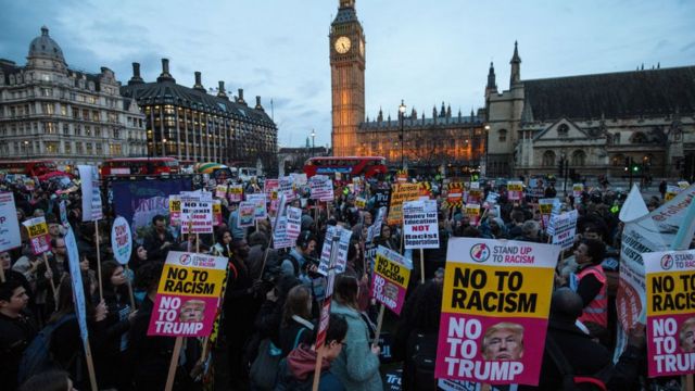 Biểu tình ở London phản đối chuyến thăm Anh của Tổng thống Trump