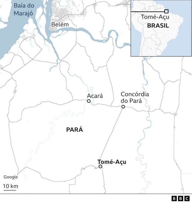 Mapa de Tomé-Açu, no Pará