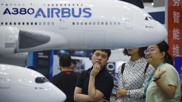 Модель Airbus на выставке в Китае
