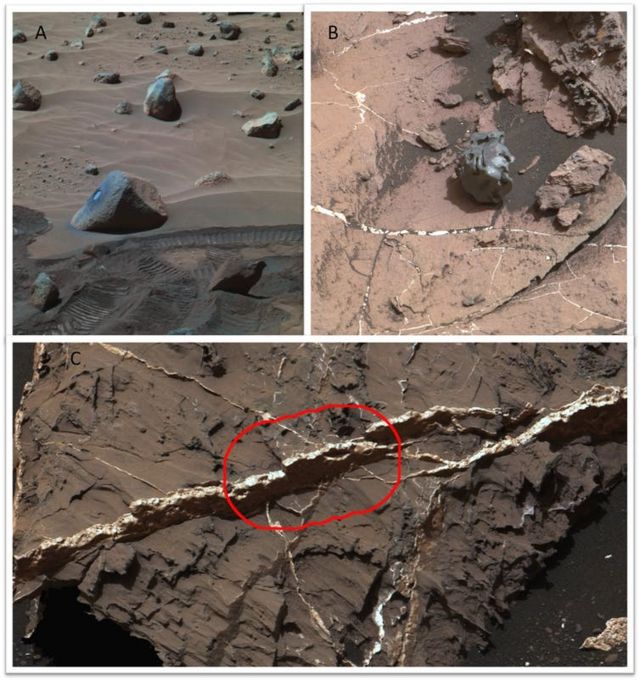 Phosphate rocks, iron meteorites and sulfate veins found on Mars by the Curiosity rover