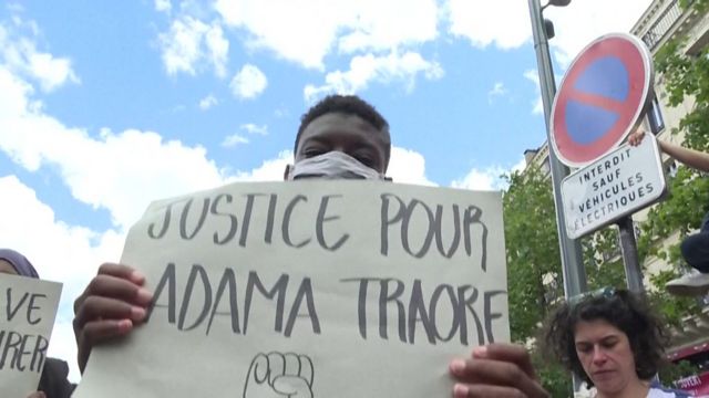 Around 15,000 people took to the streets in Paris to demonstrate against protest police brutality.