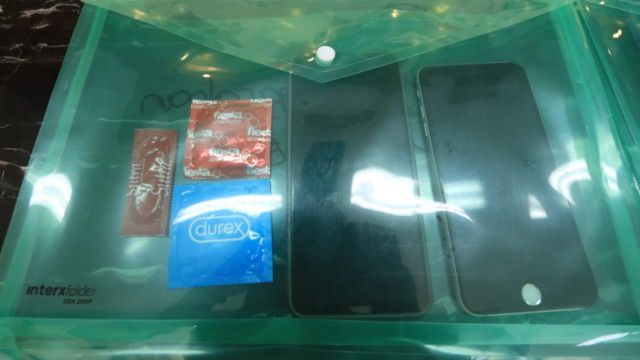Barang bukti pengerebekan lokasi prositusi di Pasuruan, Jawa Timur.