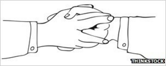 Illustration of a "masonic handshake"