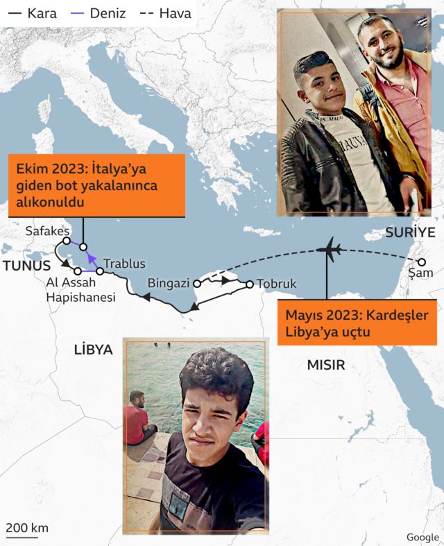 مسار الرحلة من سوريا إلى ليبيا