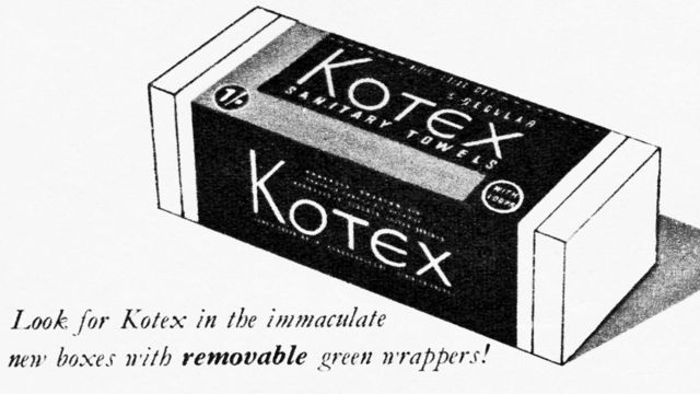 Реклама прокладок Kotex 1950-ті рр.