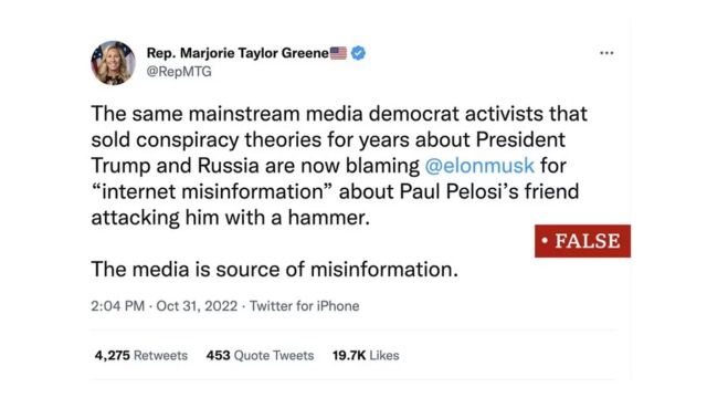 توئیت مارجری تیلور گرین، نمایندهٔ جمهور‌خواهان 