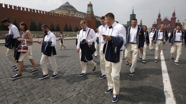 Российская сборная на Красной площади