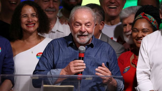Lula durante su discurso postelectoral.