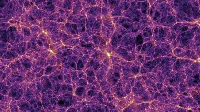 The cosmic network, a complex structure similar to brain neurons, is linked together.