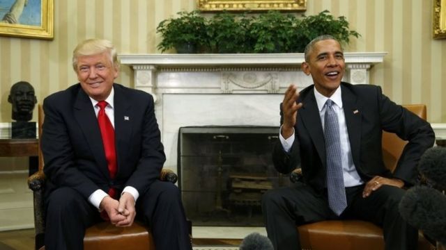 Barack Obama da Donald Trump a ganawarsu ta farko
