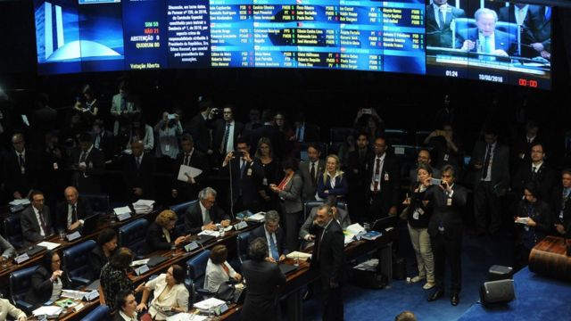 Parlamentares aprovam relatório do impeachment