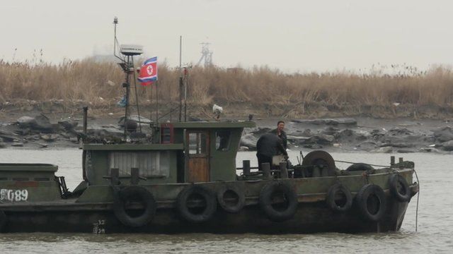 North Korean barge