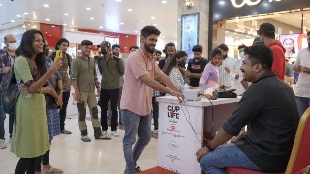WATCH  Men Experience Period Pain Through Simulator That Is Set Up In  Kochi Mall