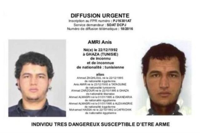 Anis Amri haqqında polis xəbərdarlığının fransız versiyası