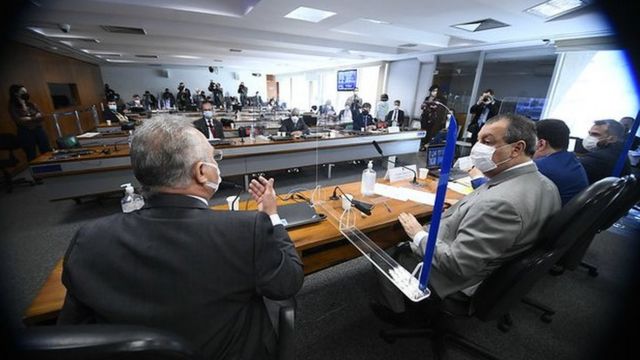 Comisión investigadora parlamentaria del covid en el Senado brasileño.